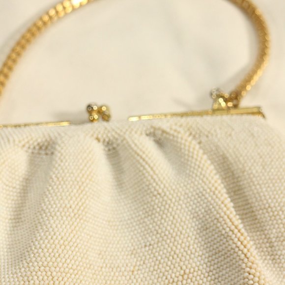 Vintage Gold Tone Pearled Clutch Bag - Picture 3 of 8